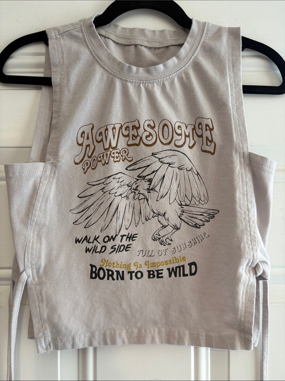Kids Tank Top - Awesome Power Born to Be Wild (Gray)